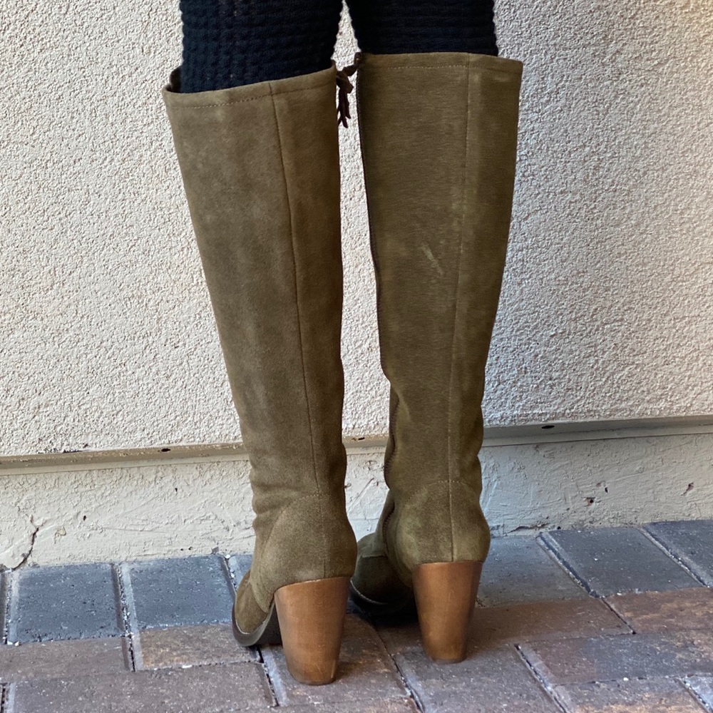 Moss Genuine Leather Lace Up Heeled Military Boot - Picture 8 of 14
